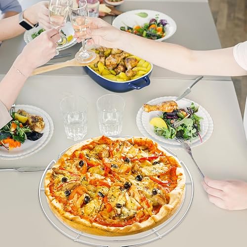 Miniatura 5 de DOITOOL Estante grande de acero inoxidable de 12 pulgadas, estante de enfriamiento redondo para hornear y cocinar, enlatar, cocinar al vapor,