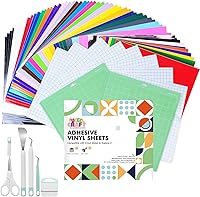 Vista 12 de UCEC Papel de vinilo extraíble negro, hojas de vinilo inteligentes de 13 x 12 pulgadas, color negro brillante, compatibles con Cricut Maker 3/Maker