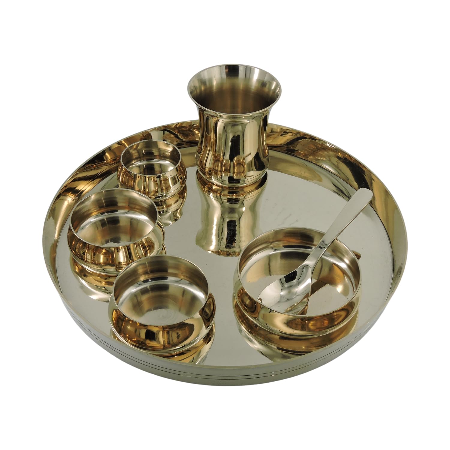 Amazon.com | Authentic Pure Kansa (Bronze) Thali Set of 7 Pieces