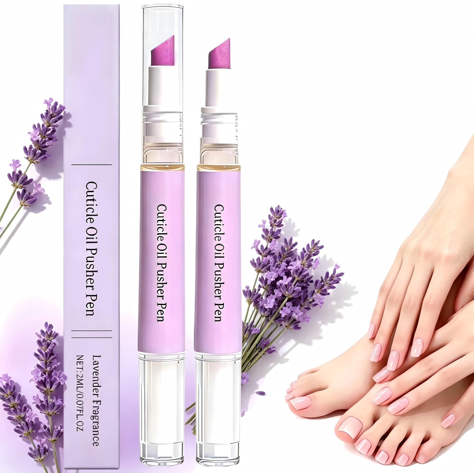 2 PCS 2-in-1 Ceramic Cuticle Pen | Cuticle Oil Pusher Remover for Nails