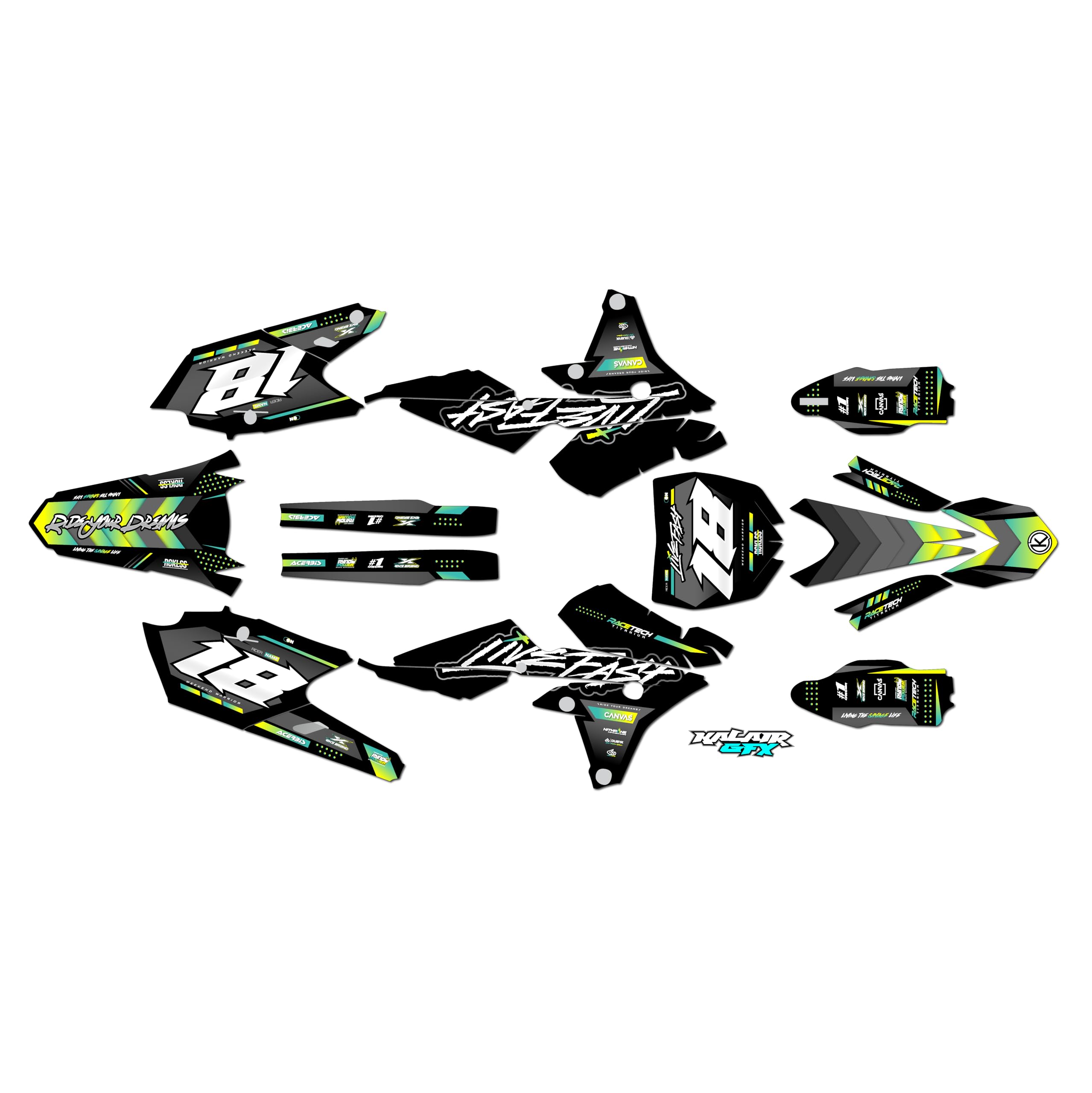 16 Mil Thickness Graphics Yamaha YZ450F Graphics Kit 2014-2017 - LEGEND ...