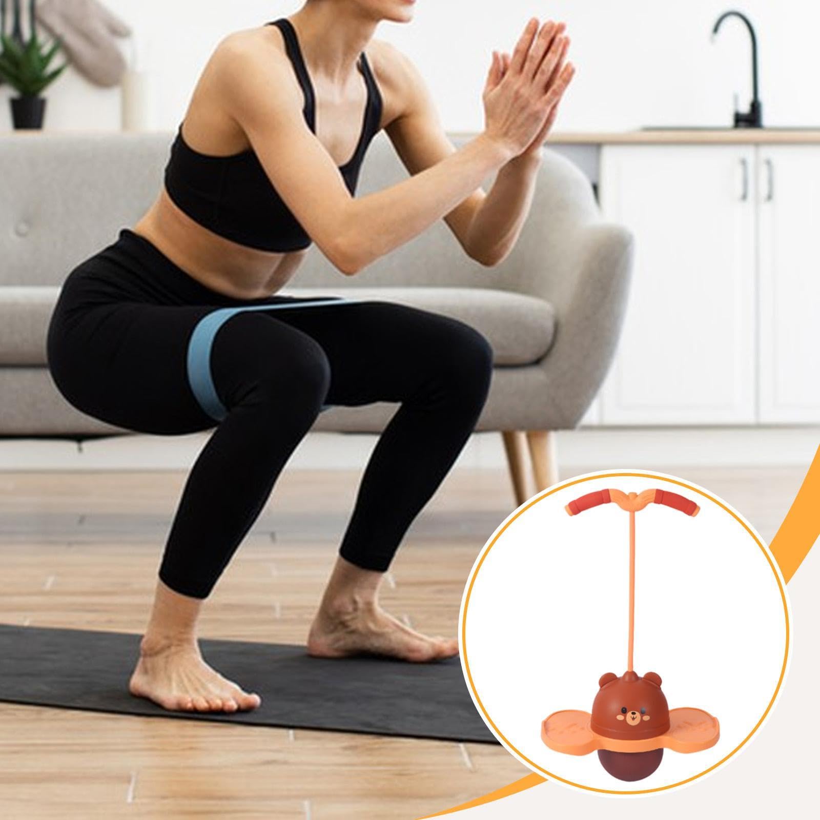 Pogo Sprungball mit Rutschfestem Griff – Sprungbrett Und Hochsprungspielzeug für Outdoor Fitness, Kaffee