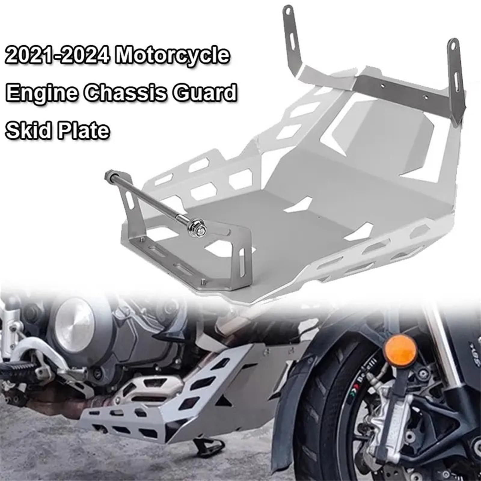 Per TRK502 TRK502X 2021-2024 Copertura della piastra paramotore della protezione telaio motore motociclo copertura motore Base del Motore(Black)