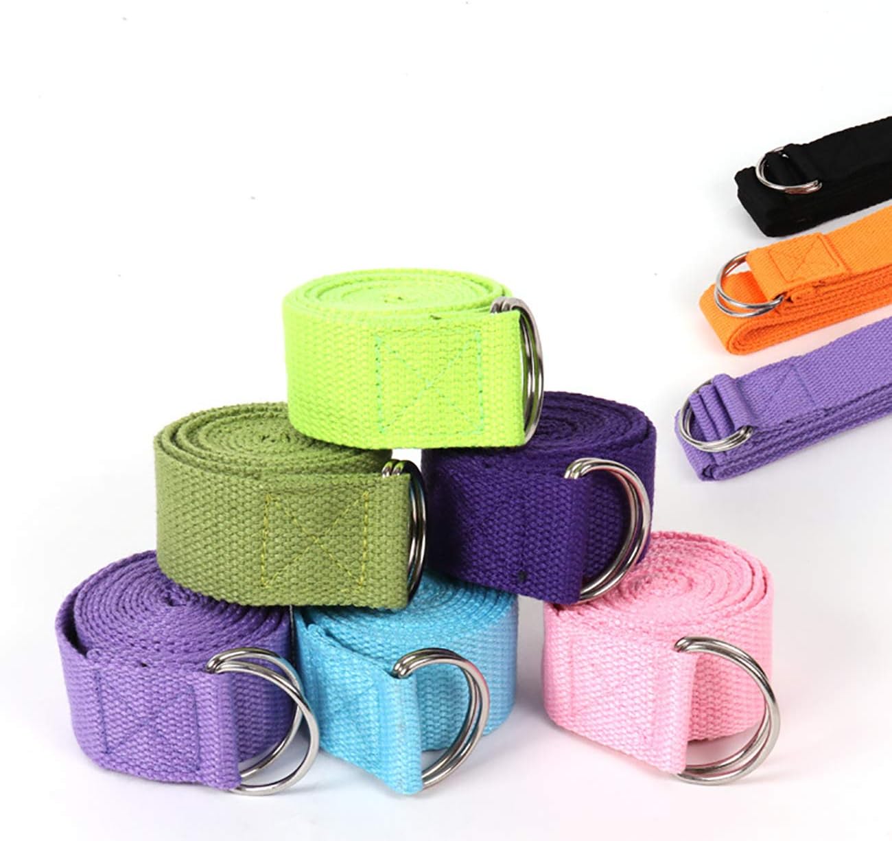 Uheng 5-Pack Yoga Exercise Adjustable Straps 8Ft OR 10Ft with Durable D-Ring for Pilates & Gym Workouts Yoga Fitness | Hold Poses, Stretch, Improve Flexibility & Maintain Balance (Random Color) : Sports & Outdoors