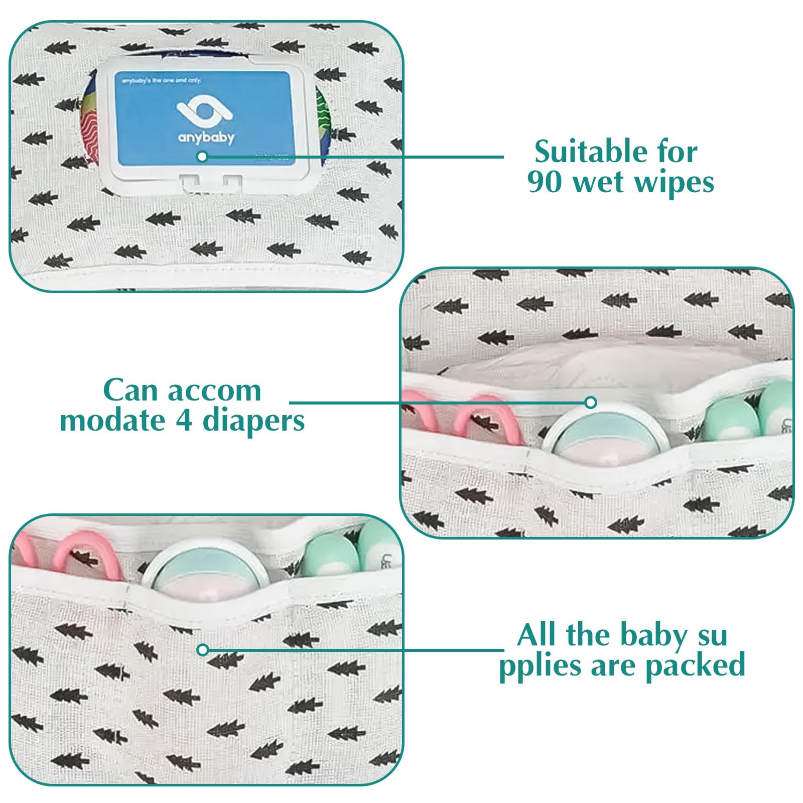 Borsa per pannolini 2 in 1 Leaves Balena Elefante organizer per bambini