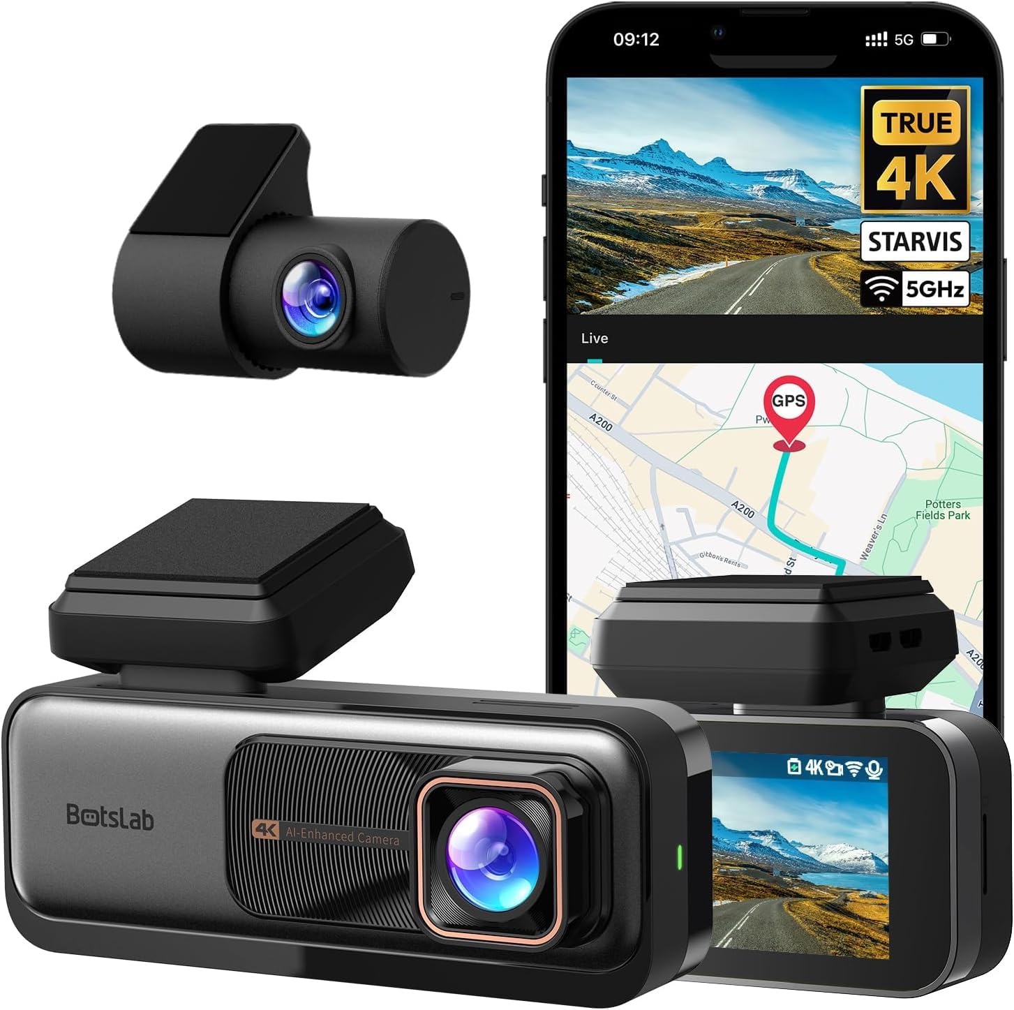 Dashcam coche de alta gama con pantalla IPS y óptica de gran angular de 170 grados 2
