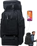 Hiking Backpack, 80L Camping Backpack, Waterproof Large Outdoor Sport Travel Daypack MOLLE Rucksack for Men Women