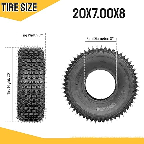 Miniatura 6 de 20x7-8 ATV UTV Neumáticos todo terreno 20x7x8 Front Sport 4PR Neumáticos sin cámara 2 piezas