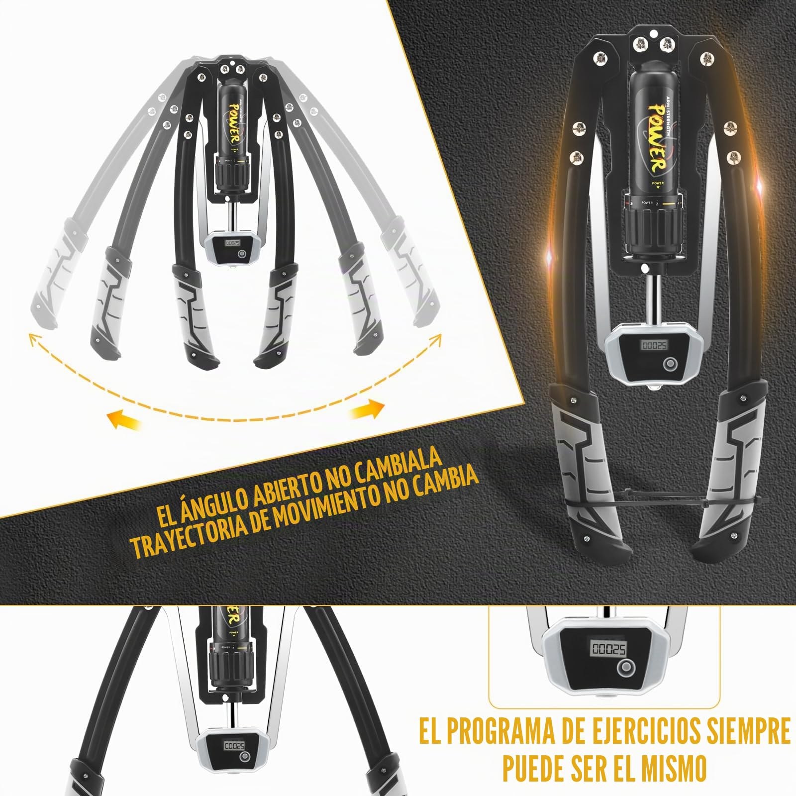 Power Twister con función de conteo, entrenador de brazos Twister ajustable 10~200 kg, entrenador de fuerza de brazos hidráulico, entrenador de pecho para hombres, Brazo, bíceps, Abdomen, Hombro