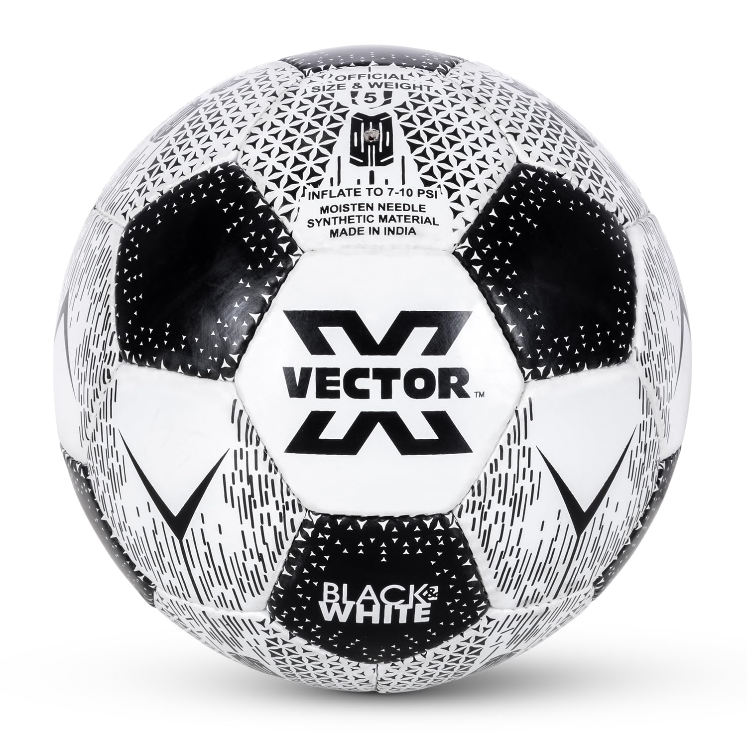 Vector X Black & White Football/Rubberized Hand Stitched Football/32 Panel/Suitable for Hard Ground Without Grass/Training Football/for Men/Women/Size - 5 (Black/White) (B071XC2VYT) Amazon Price History, Amazon Price Tracker