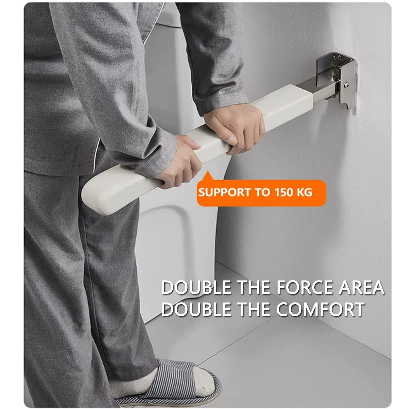 X&Z-XAOY Barra De Agarre para Baño Barra De Seguridad Abatible Barra De Agarre De Pared Asideros De Baño para Personas Mayores con Discapacidad (Size : 75cm)