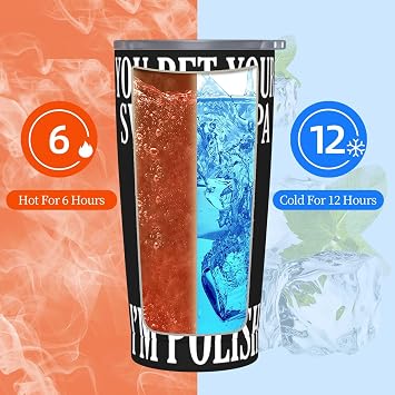 You Bet Your Sweet Dupa I'm Polish 20 OZ Stainless Steel Car Cup Insulated Tumbler Double Wall Coffee Mug with Straw and Lid