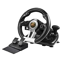 Vista 1 de PXN PC Racing Steering Wheel, V3II USB Car Driving Simulator Race Gaming Steering Wheel with Pedals for Windows PC, PS3, PS4, Nintendo Switch, Xbox