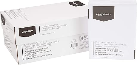 AmazonBasics Multipurpose Copy Printer Paper - White, 8.5 x 11 Inches, 8 Ream Case (4,000 Sheets) - coolthings.us