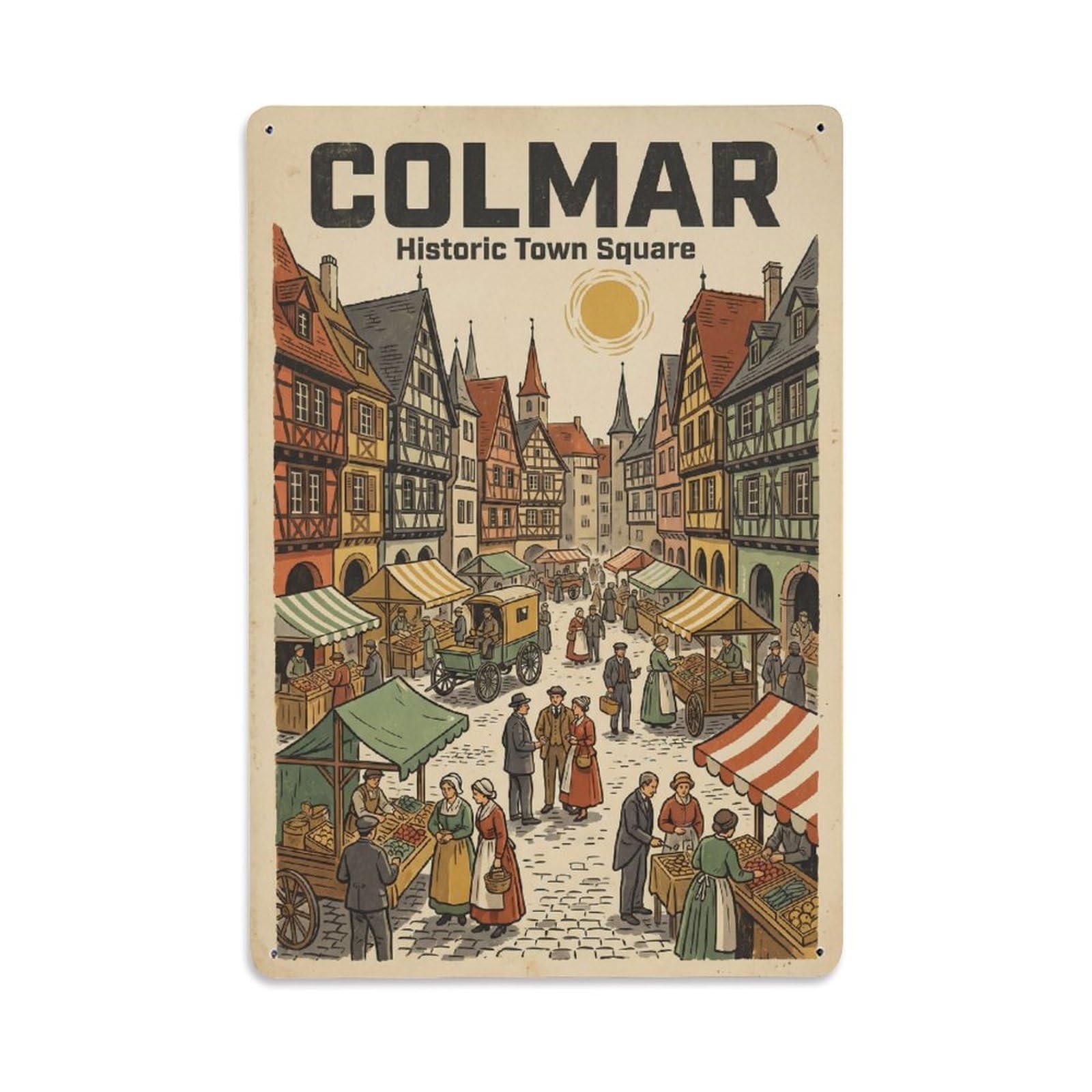Gead 8X12inch Style Vintage Travel France Square Metal Tin Sign