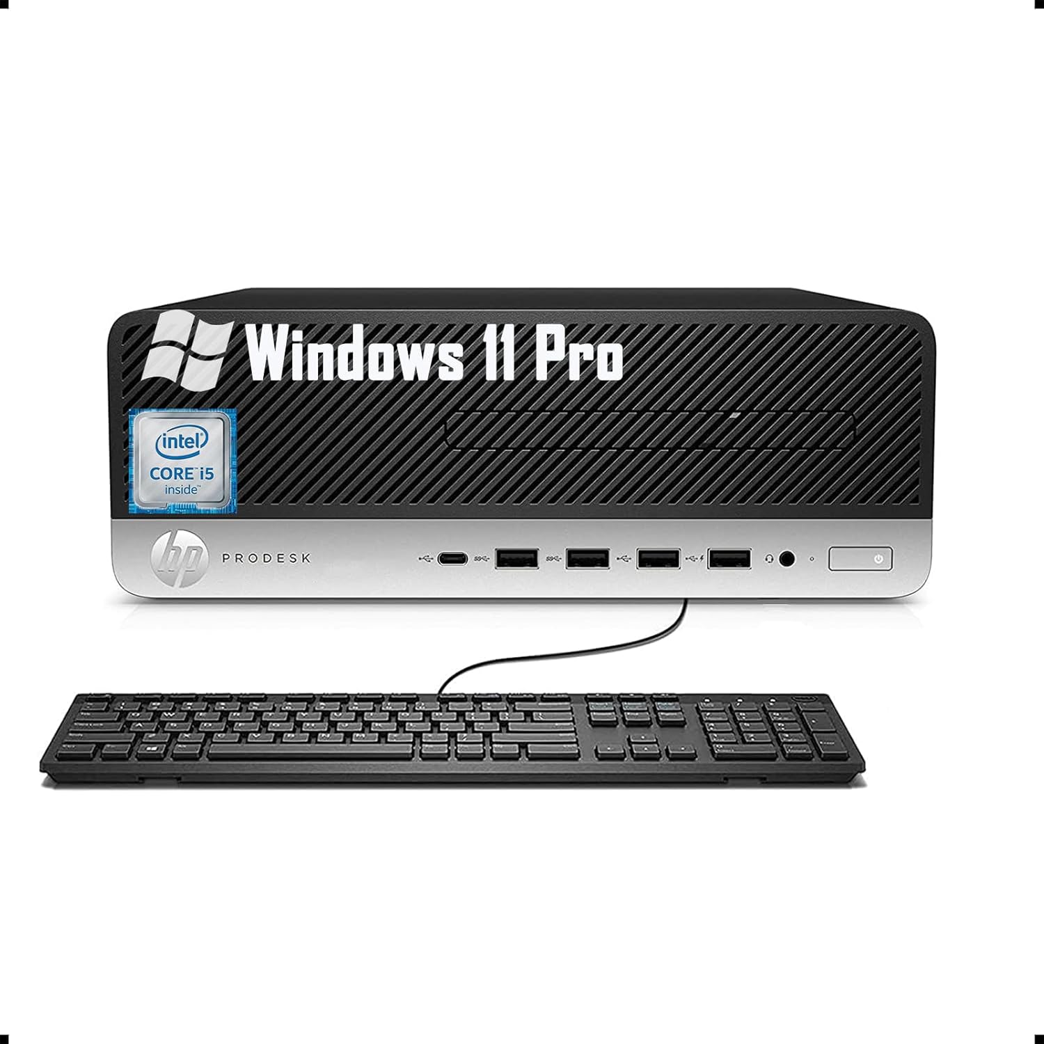 HP ProDesk 600 G3 SFF Business Desktop PC, Core i5-7500(3.40GHz-3.80GHz), 8GB RAM, 256GB SSD, WiFi, BT, Mouse & Keyboard, Windows 11 Pro (Renewed)