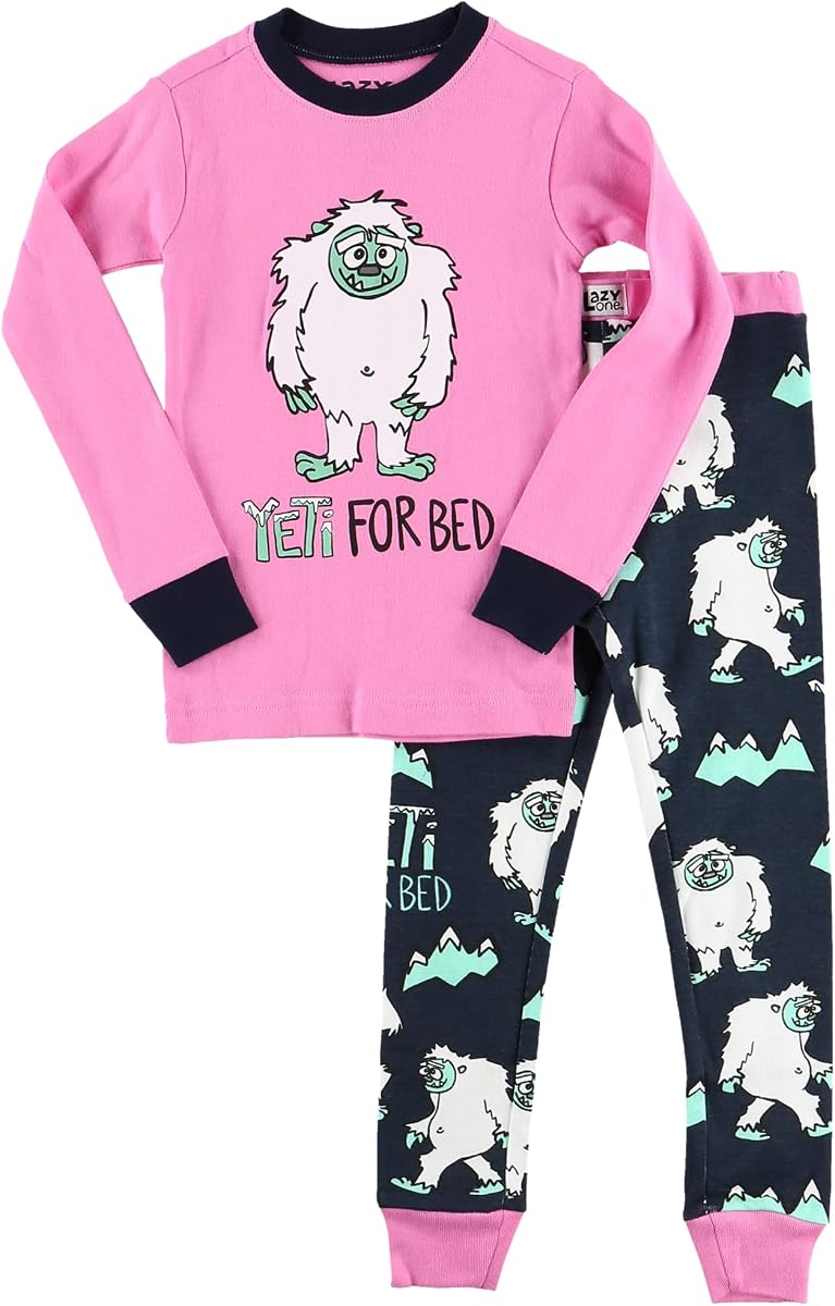 Lazy One Warm Long-Sleeve PJ Sets for Girls and Boys | Warm Pajama Sets, Funny Kids' PJ Sets, Comfy, Cozy