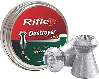 Rifle Destroyer Air Gun Pellets | .22 Caliber | 5.5 mm | 16.66 gr | Hollow Head with Pointed tip Designed for Hunting | 250 Count