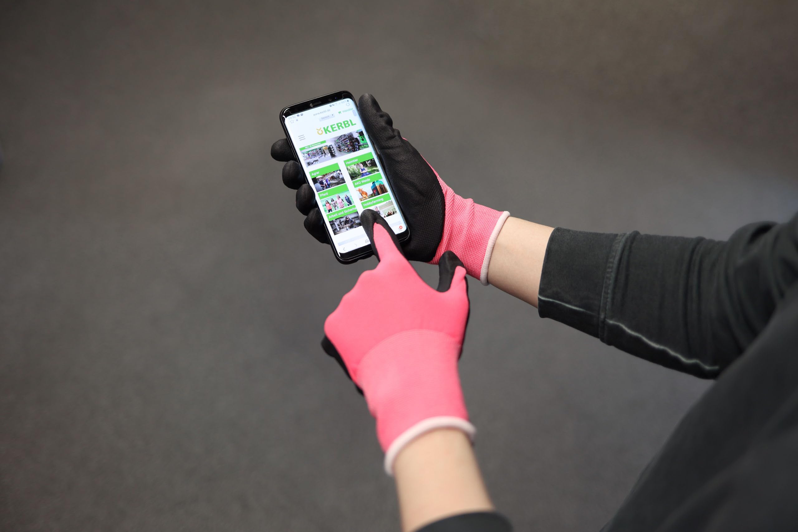 Keron Easytouch Guanti Da Lavoro Donna In Nylon Con Rivestimento Nitrile E Touchscreen (Taglia Unica, Confezione Da 1 Paio)