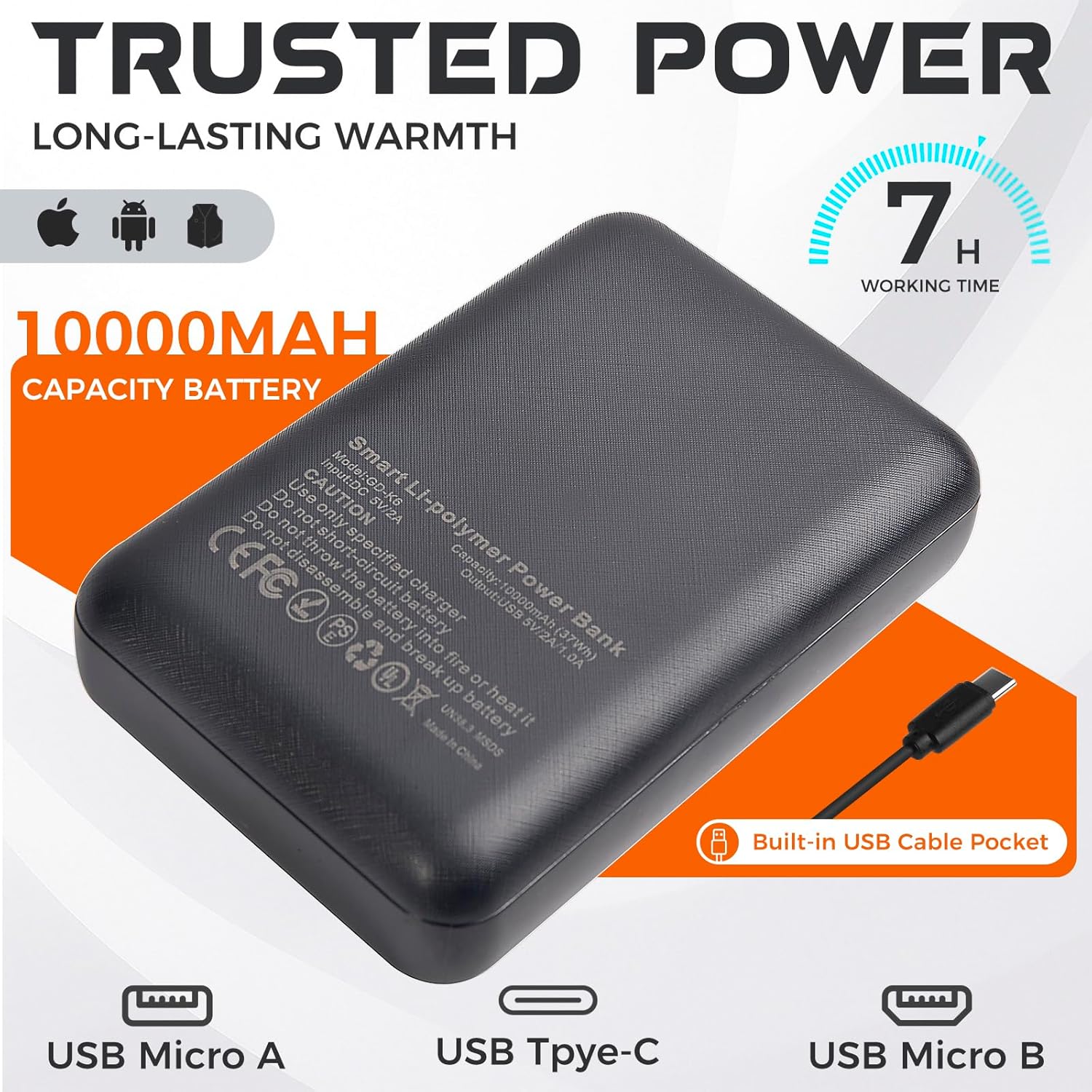 Heated Vest for Women - Lightweight Fleece Heating Vest & 10000mAh Battery Pack, Rechargeable Heated Vests Jacket for Hiking - Image 4