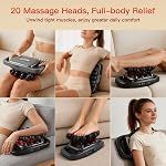 20 Gun de massage de la tête masseur de tissu profond, 3 Modes 30 Niveaux d'intensité, sans fil Massager portable silencieux musclé pour les épaules arrière Pieds et la taille, noir