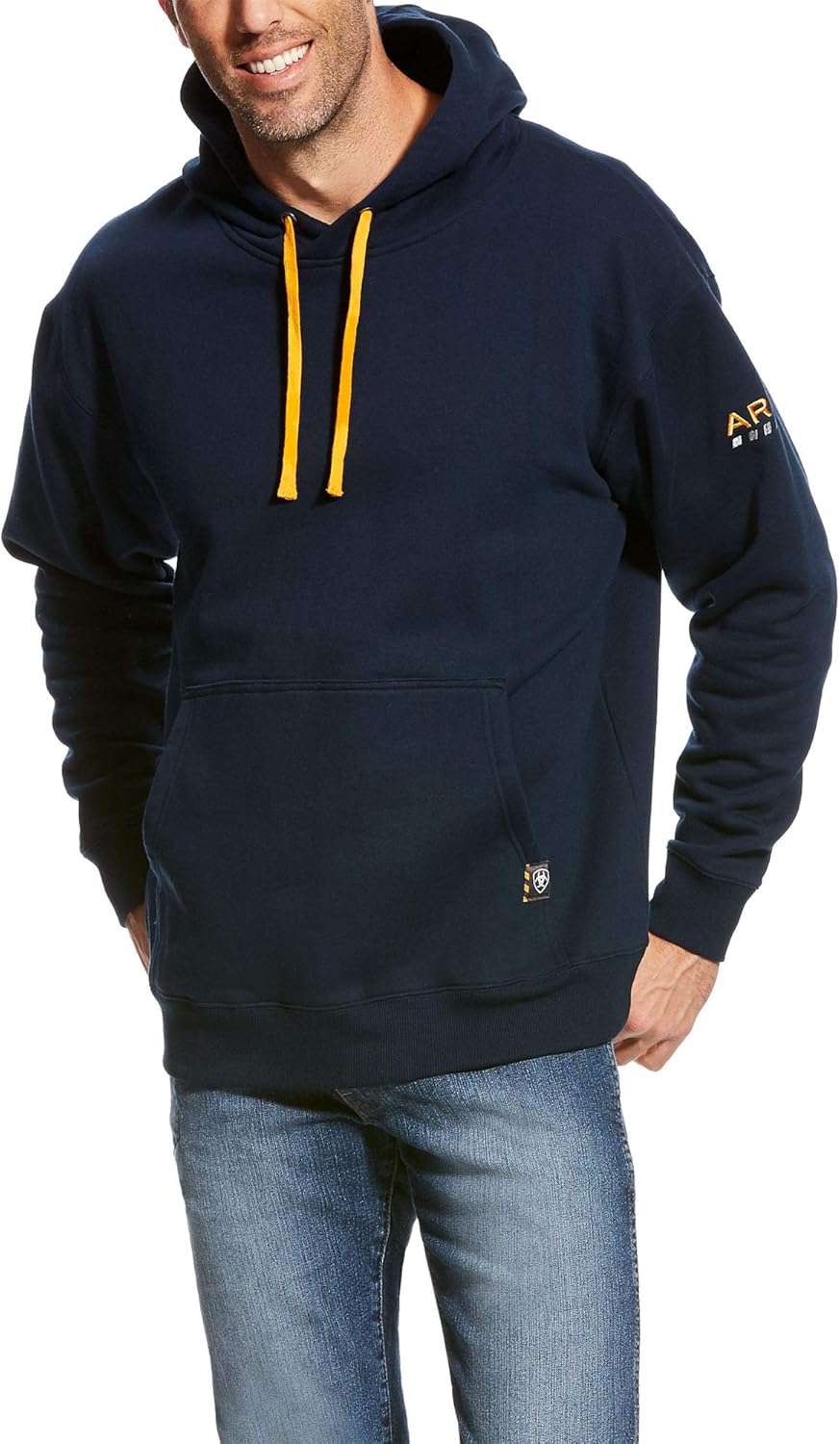 Ariat Men's Big and Tall REBAR Logo Hoodie X-Large Navy