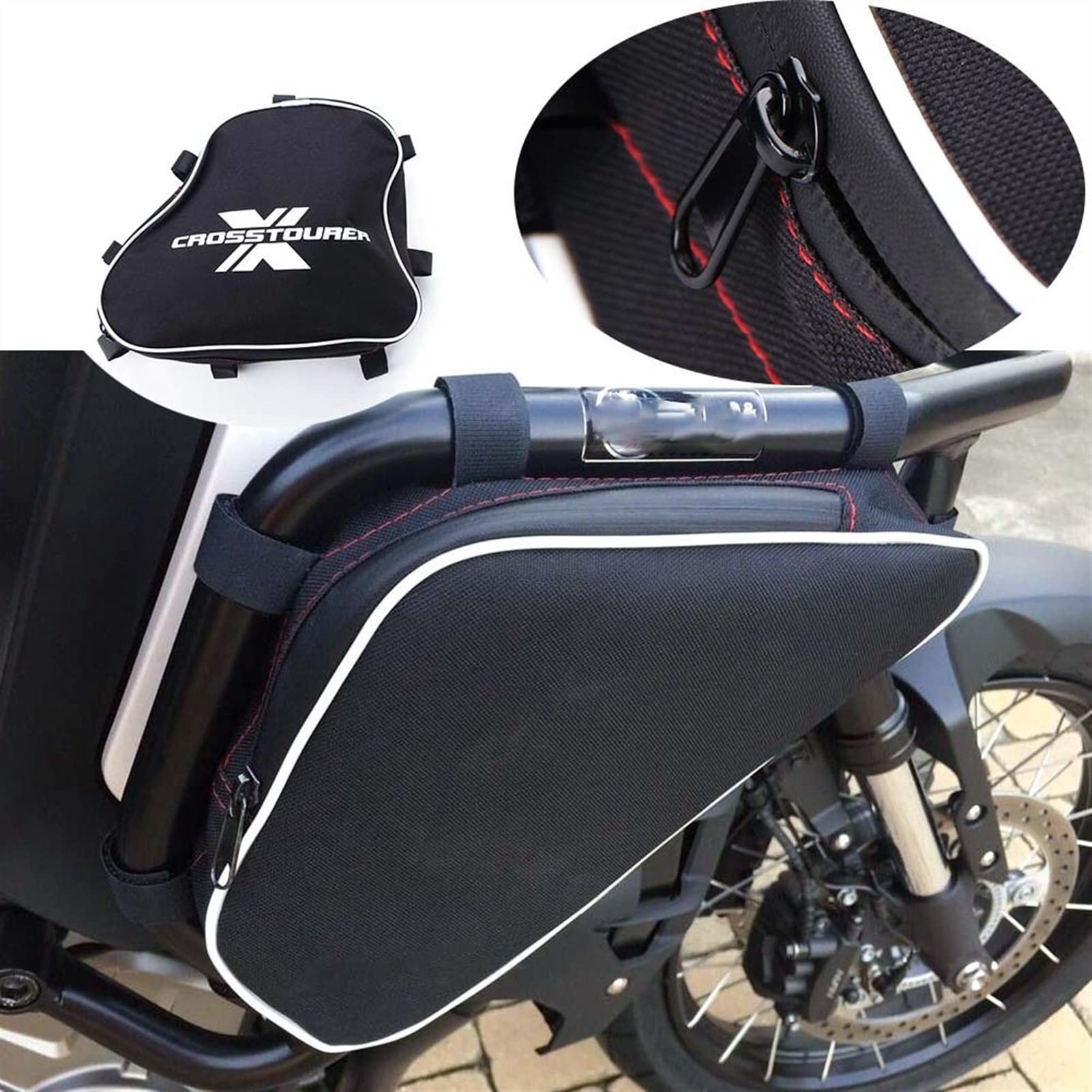 Sac À Outils De Moto pour Vfr1200x Crosstourer Cadre Original Pare-Chocs Réparation Placement Sport Nylon Noir Sacs Étanches