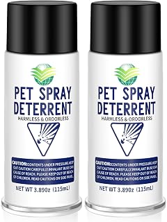 piutezo Cat Deterrent Spray Refill, Pet Spray Deterrent System, Motion Activated Cat System, Cat & Dog Odorless & Indoor, Up to 3 Feet Away, Pet Deterrent Spray Refill 2 Pack 7.78Oz