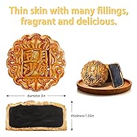 Vista 2 de KWOLYKIM Mooncake Festival de Medio Otoño Pasta de Frijoles Negros Pastel Luna 13.23 oz