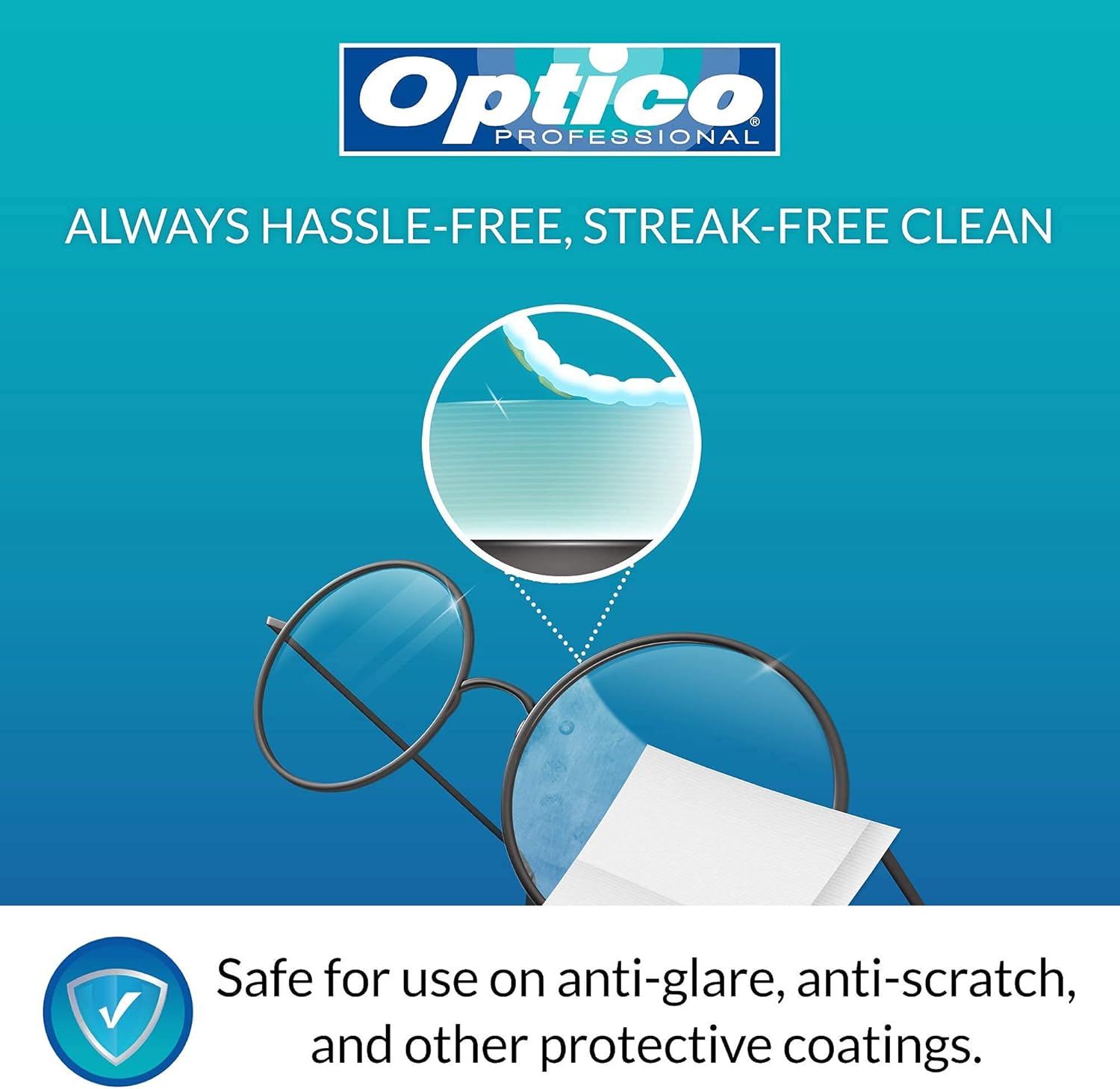Pre-Moistened Streak-Free Lens Cleaning Wipes, Premium Quality Cleaner, Individually Wrapped, 5 x 3.5 Inches