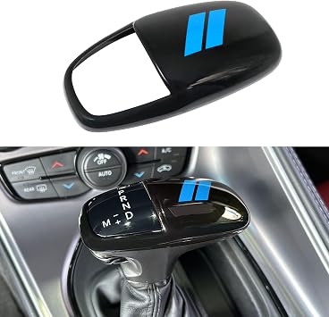 Gear Shift Knob Head Cover for Dodge Durango Accessories 2016-2025 2026 | for Dodge Charger Accessories 2015-2023, for Challenger 2015-2024 ABS Interior Shell Insert Decoration Protector, Blue Trim
