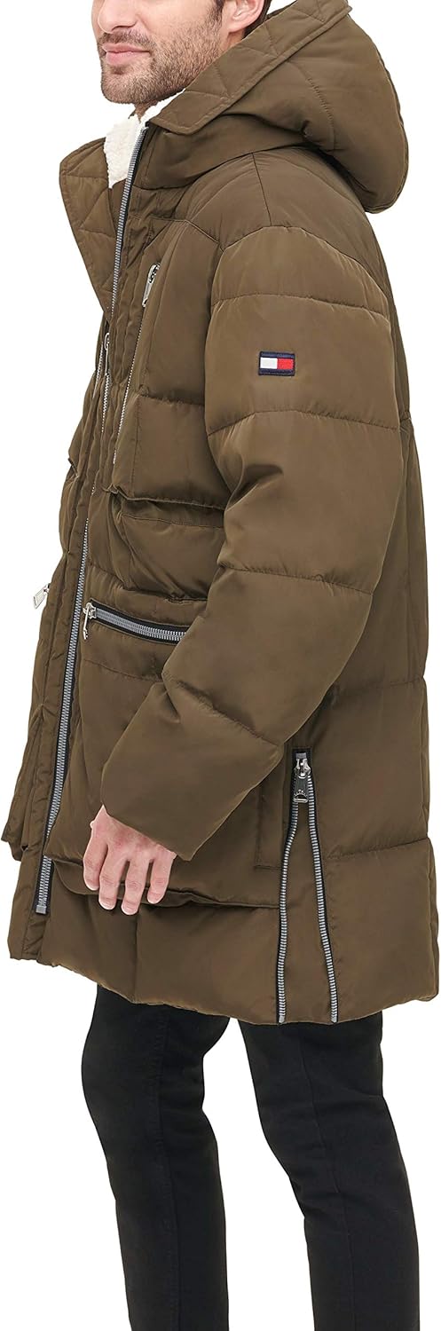 Tommy Hilfiger Men's Heavyweight Quilted Sherpa Hooded Parka - Image 6