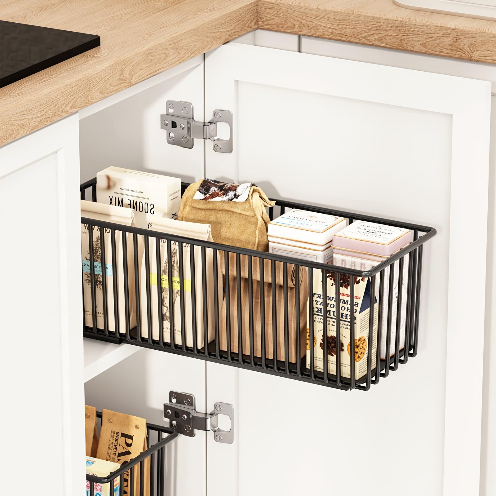 Set di 4 cassetti estraibili da cucina, cassetto telescopico