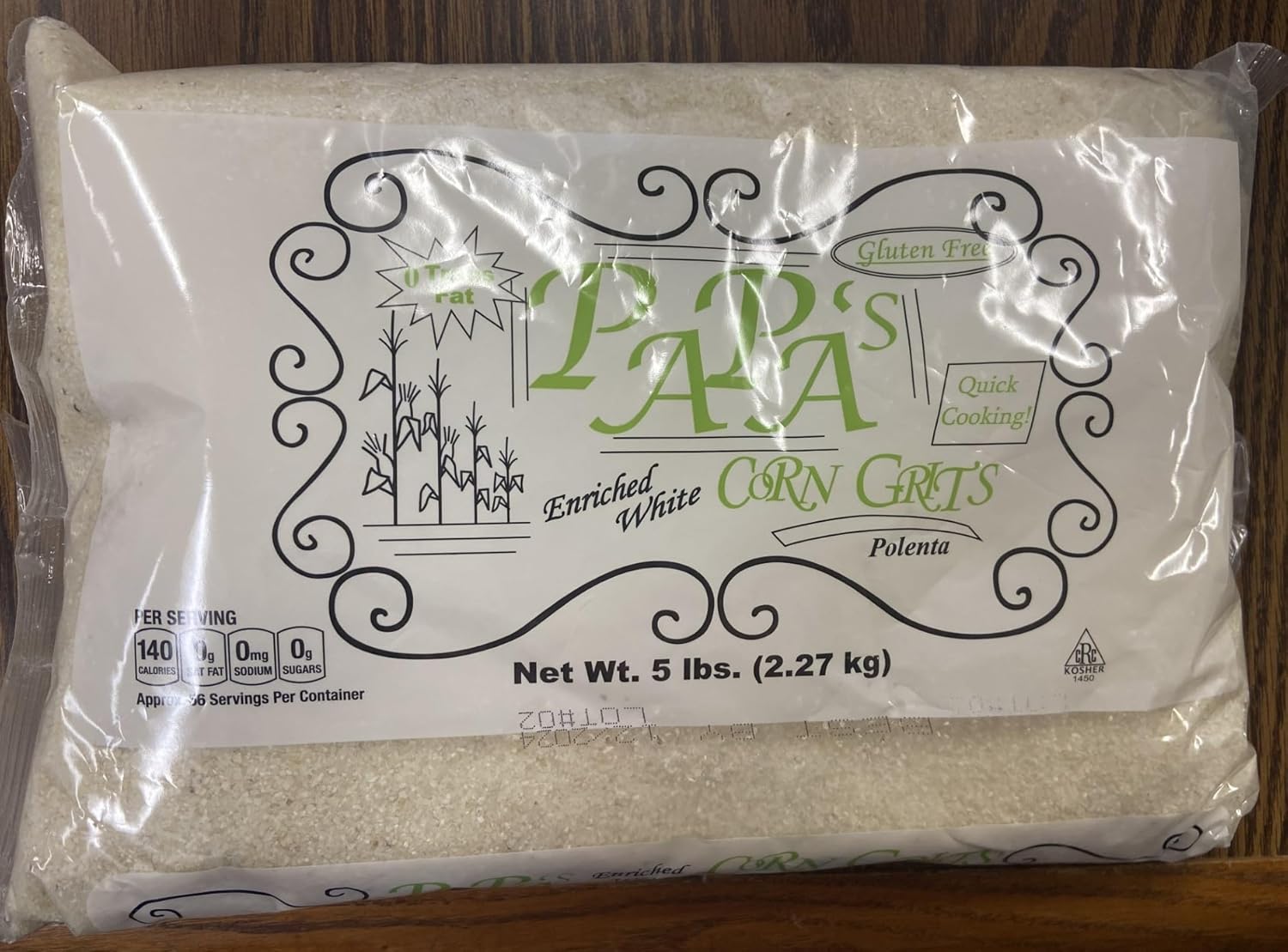 Generic Papa's Corn Grits Pack of 2-5 pound bags, 10 pounds
