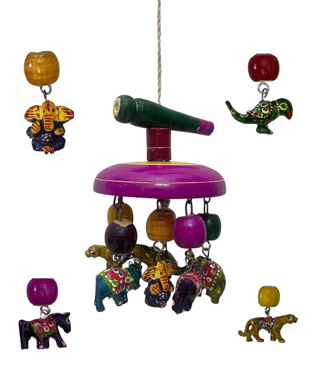 A to Z Hub Wooden Hanging Toys for New Born Baby Rattle Crinkle Squeaky