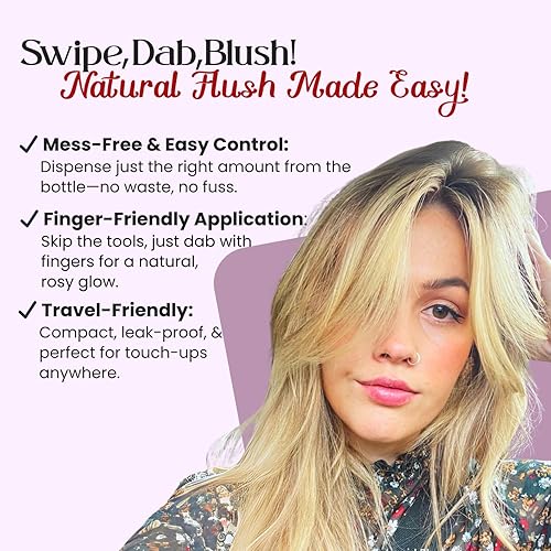 Miniatura 3 de M2U NYC Rubor líquido hidratante, maquillaje de rubor en crema suave, rubor líquido para mejillas, ligero, de larga duración, a prueba de manchas