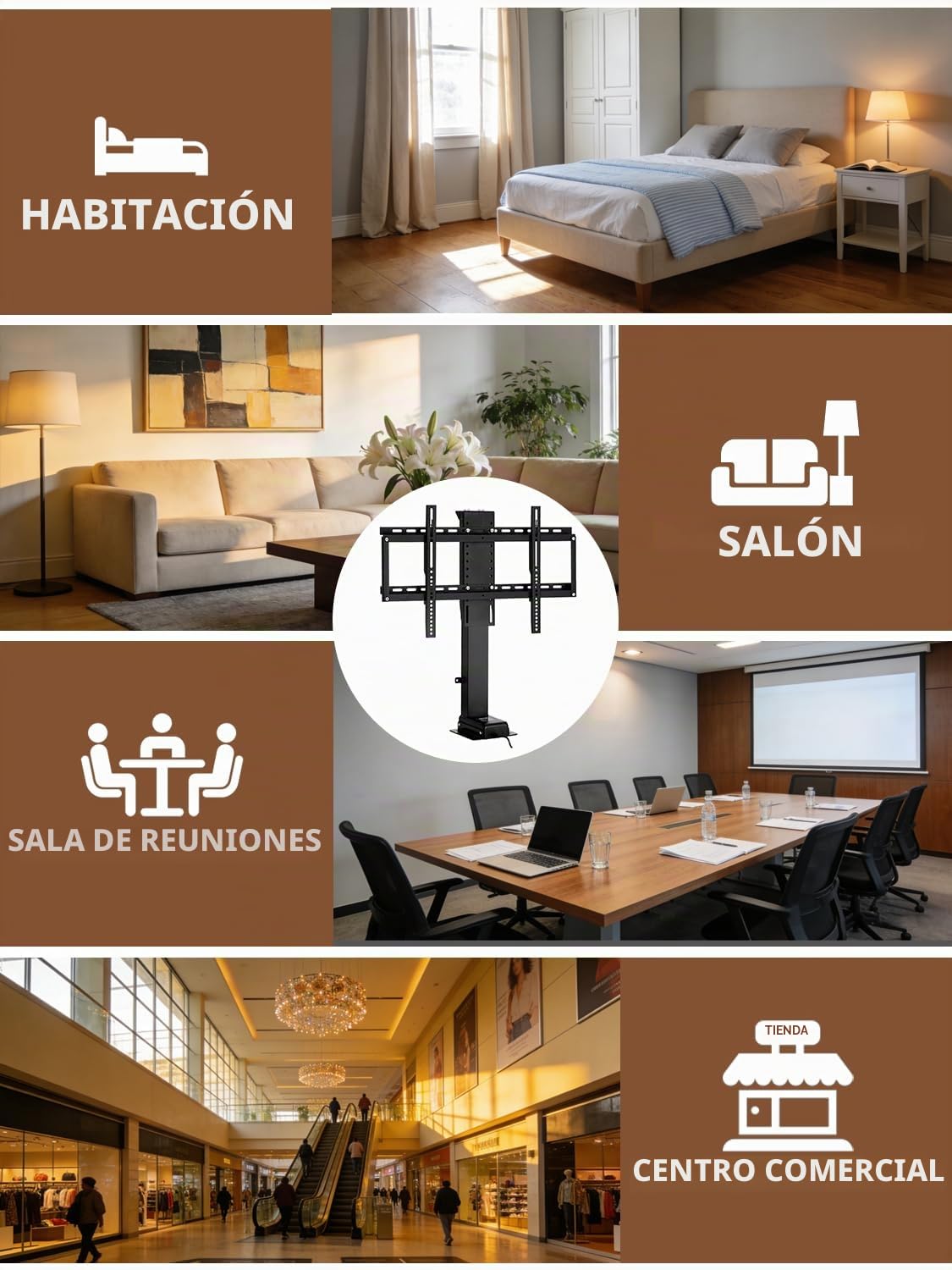 Soporte TV motorizado de 32-70" con Mando a Distancia, TV Lift Motorized con Función de Memoria, Elevador de TV motorizado Carga de 60 kg, MAX de Montaje VESA de 600 x 400 mm (90cm)
