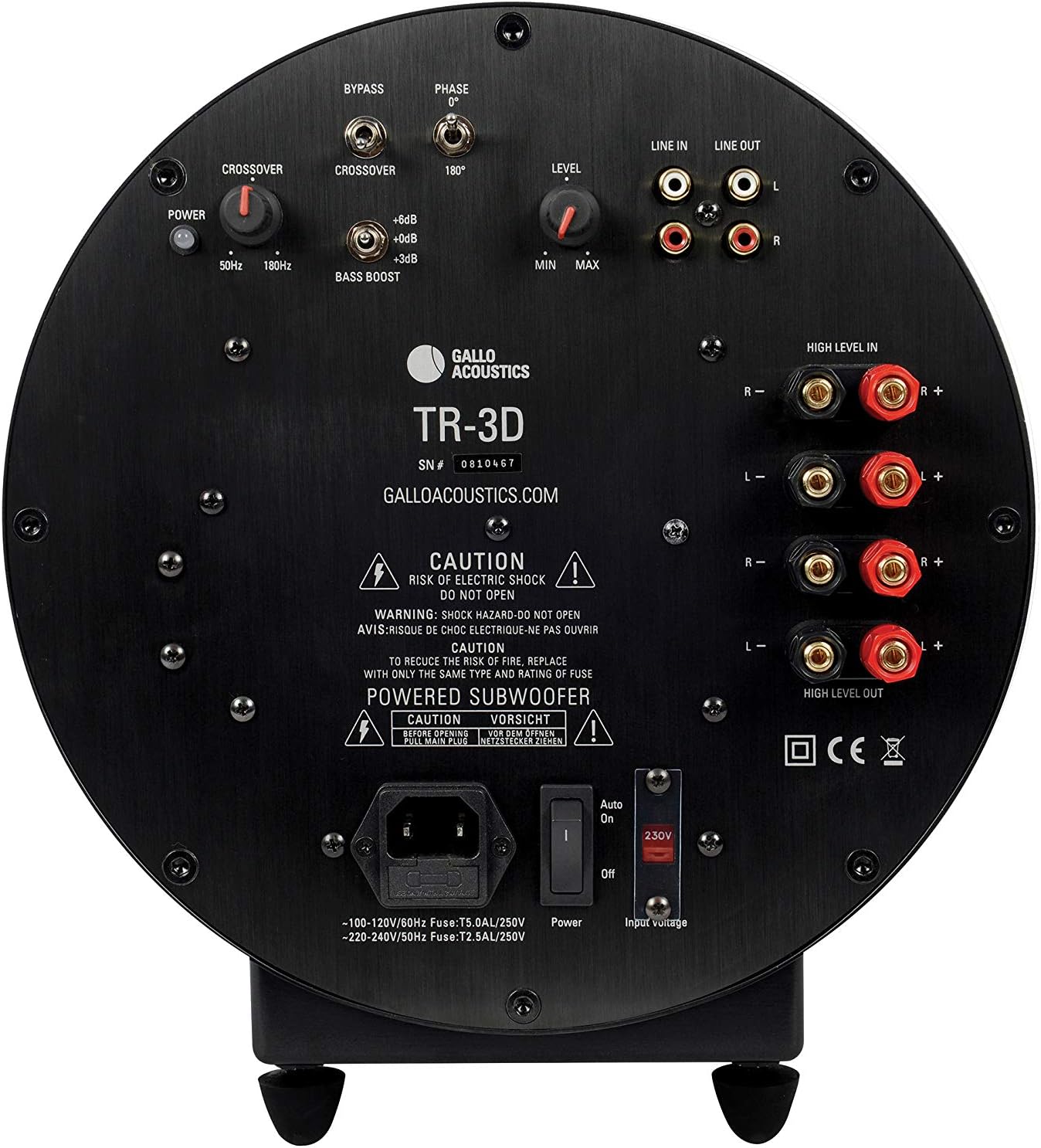 TR-3D Cylindrical Steel Subwoofer in Black