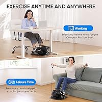 Vista 8 de Under Desk Elliptical Machine, 3-in-1 THERUN Electric Leg Exerciser for Seniors, Fully Assembled Portable Seated Pedal Exerciser w/Remote Control