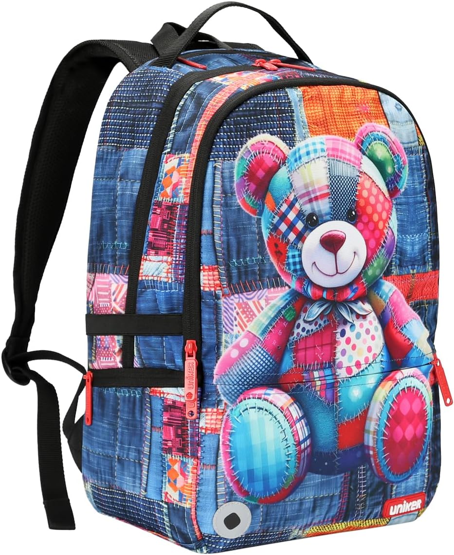 UNIKER Travel Laptop Backpack,Graffiti Backpack for Work,Designer Laptop Backpack for 15.6 Inch,Water Resistant Bag (Patchwork Cub‌)