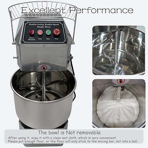 Miniatura 6 de INTSUPERMAI Mezclador de masa comercial Mezclador eléctrico de alimentos con doble acción doble velocidad espiral mezcla para escuelas panaderías