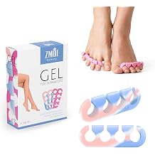 Gel Toe Separators for Women & Men - Soft Silicone Pedicure Toe Spacers for Separating Toenails - Toe Polish Seperators, Yoga, Relaxing, Nail Art and more - Pack of 4 Pink & Blue Ombre