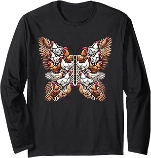 Chicken Butterfly Long Sleeve T-Shirt