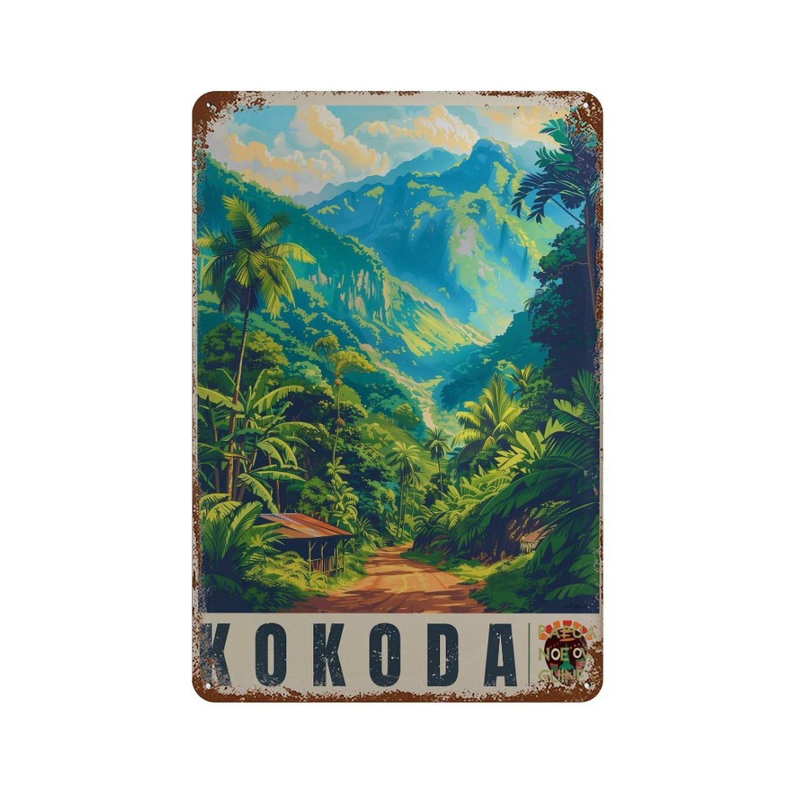 xiaoxiaoshen Kokoda Trail Papua New Guinea Travel (2) Wall Decor Art Metal Tin Poster Modern Home Decor Art Home Bar Shop Decorations Vintage Sign 30x20cm