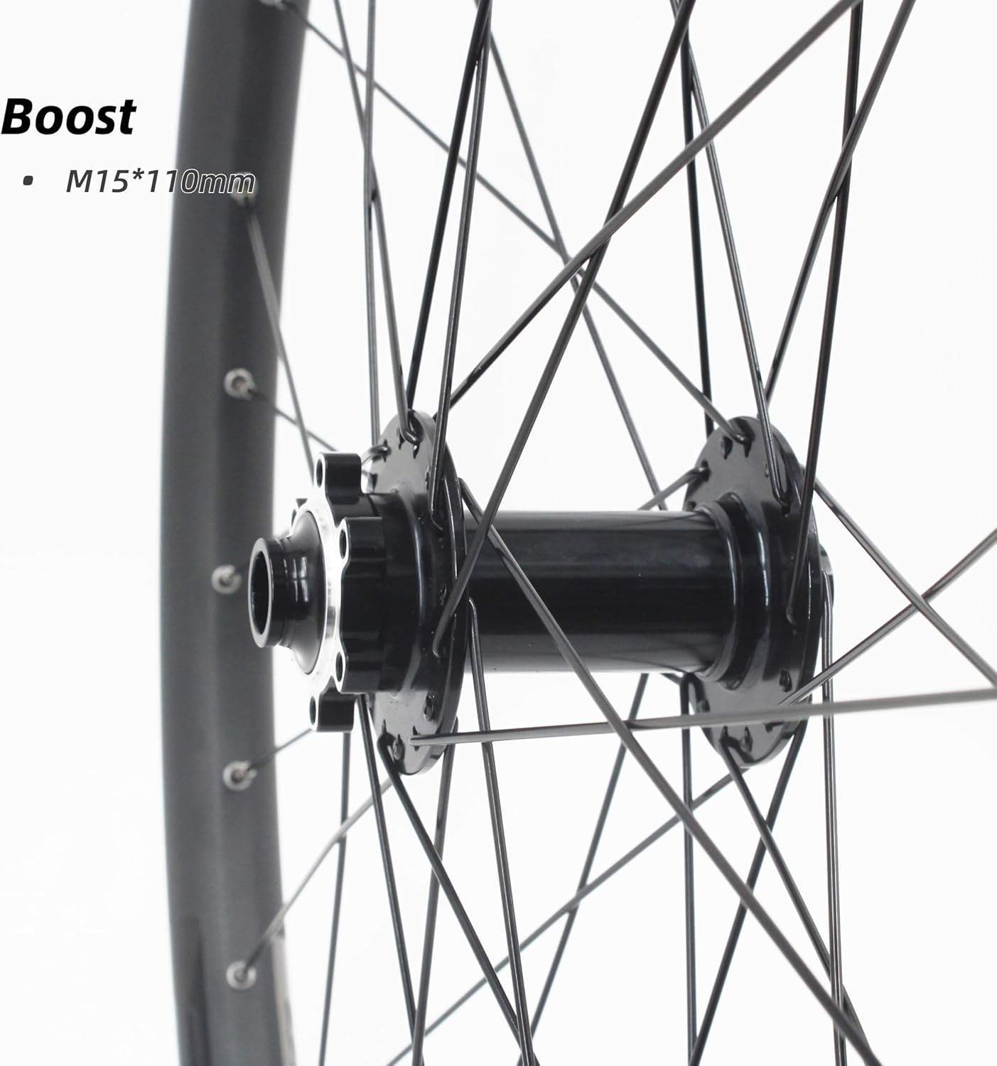 Mountain Bike Tubeless High-Strength Wheelset,Disc Brake,Boost Front M15*110mm Rear M12*148mm, 26/27.5/29 Inch Aluminum Alloy for 32H MTB Rims, Support 8-11 Speed HG/XD/MS Freehub