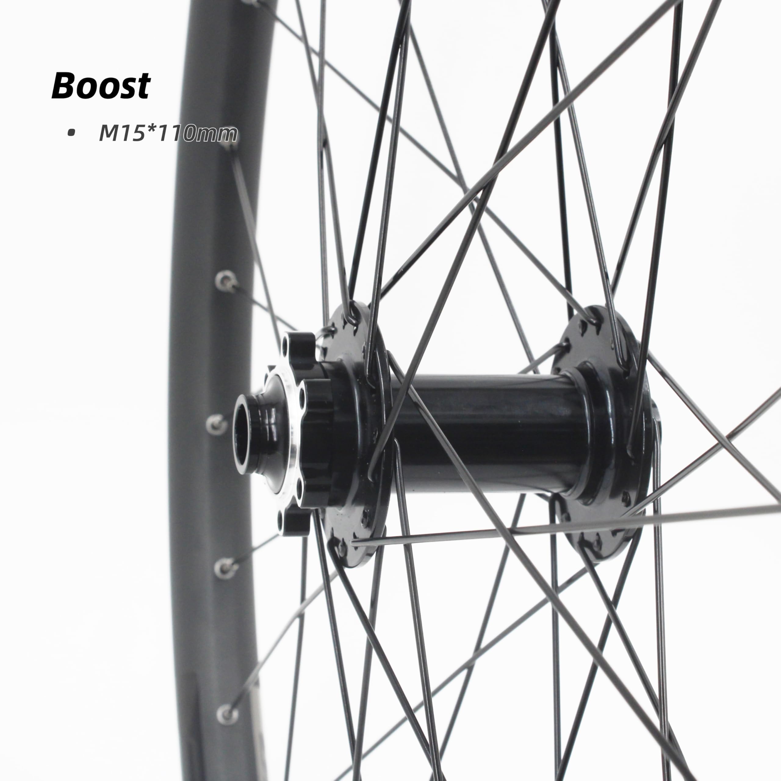 Mountion Bike Roues sans chambre à air 26/27,5/29", frein à disque, Boost avant M15 x 110 mm arrière M12 x 148 mm en alliage d'aluminium pour roues de VTT, F/V