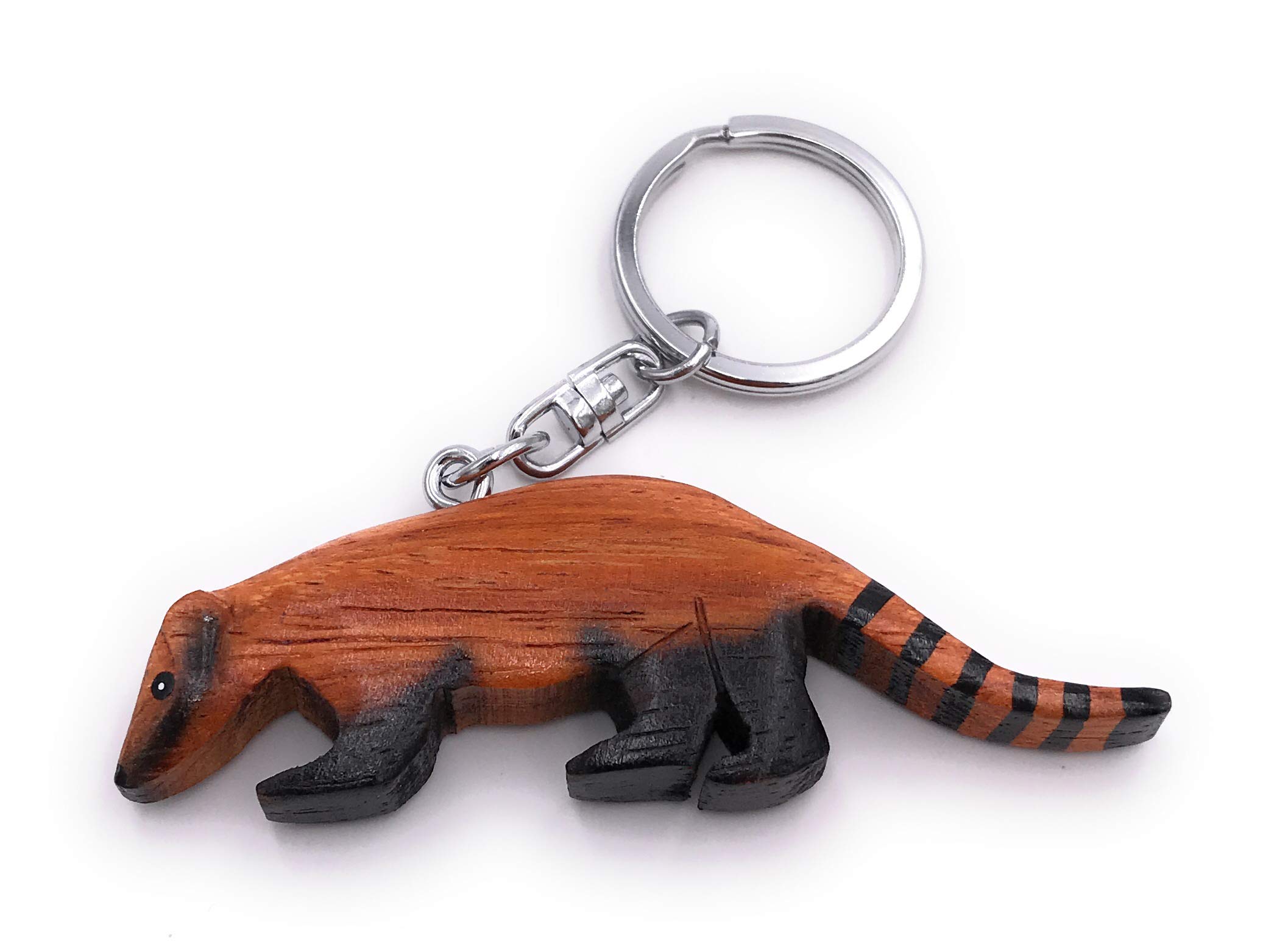 Onwomania Different Wooden Keychain Anteater Mammal Wild Animal Pendant Charm