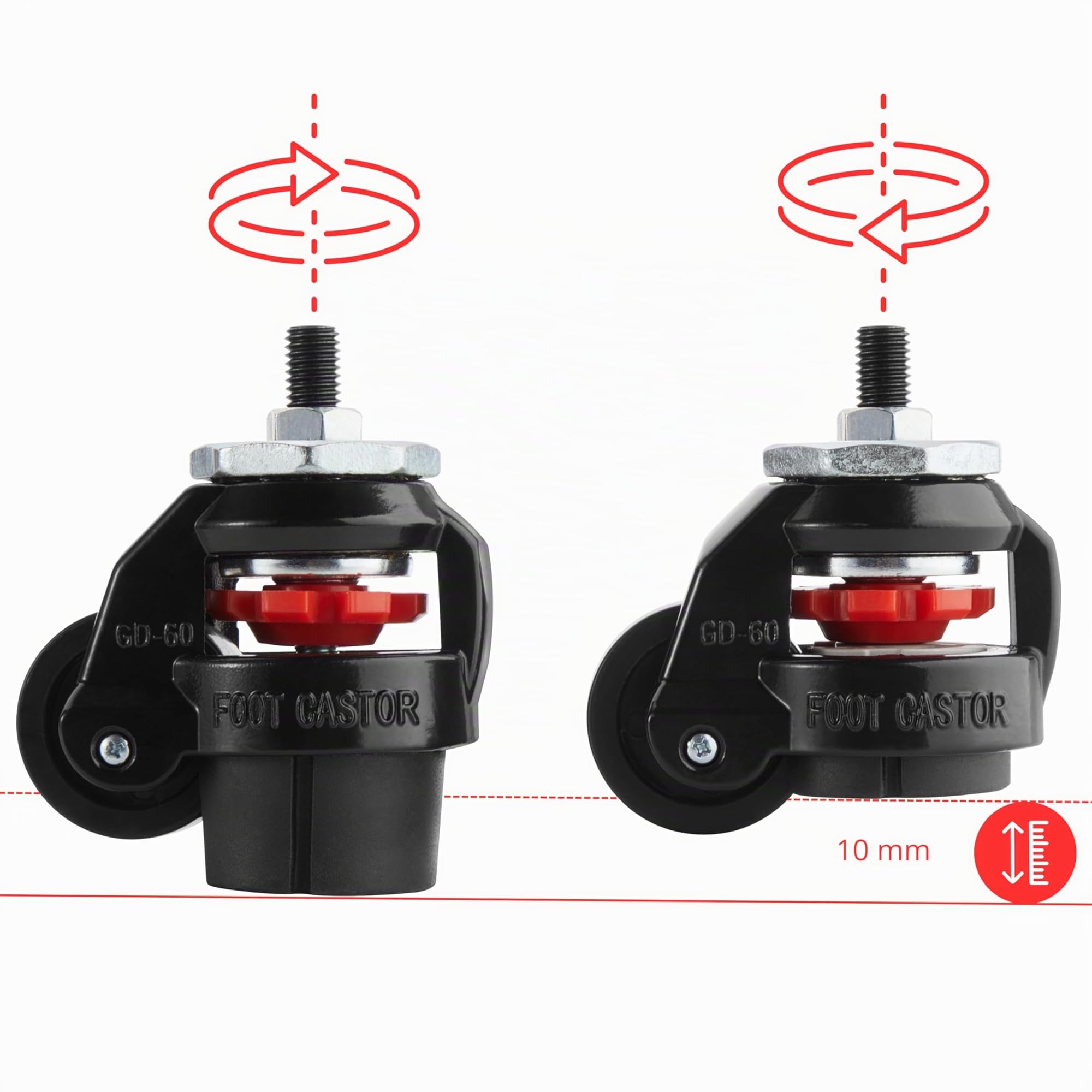 OPLITE R8 Supreme Castor Wheel - Juego de 4 ruedas para simulador de carreras R8 FURY