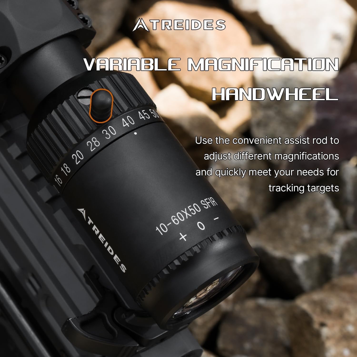 ATREIDES Dune 10-60X50 SFIR SFP Riflescope, 30mm Tube Hunting Optics with 20mm Rail Scope Rings