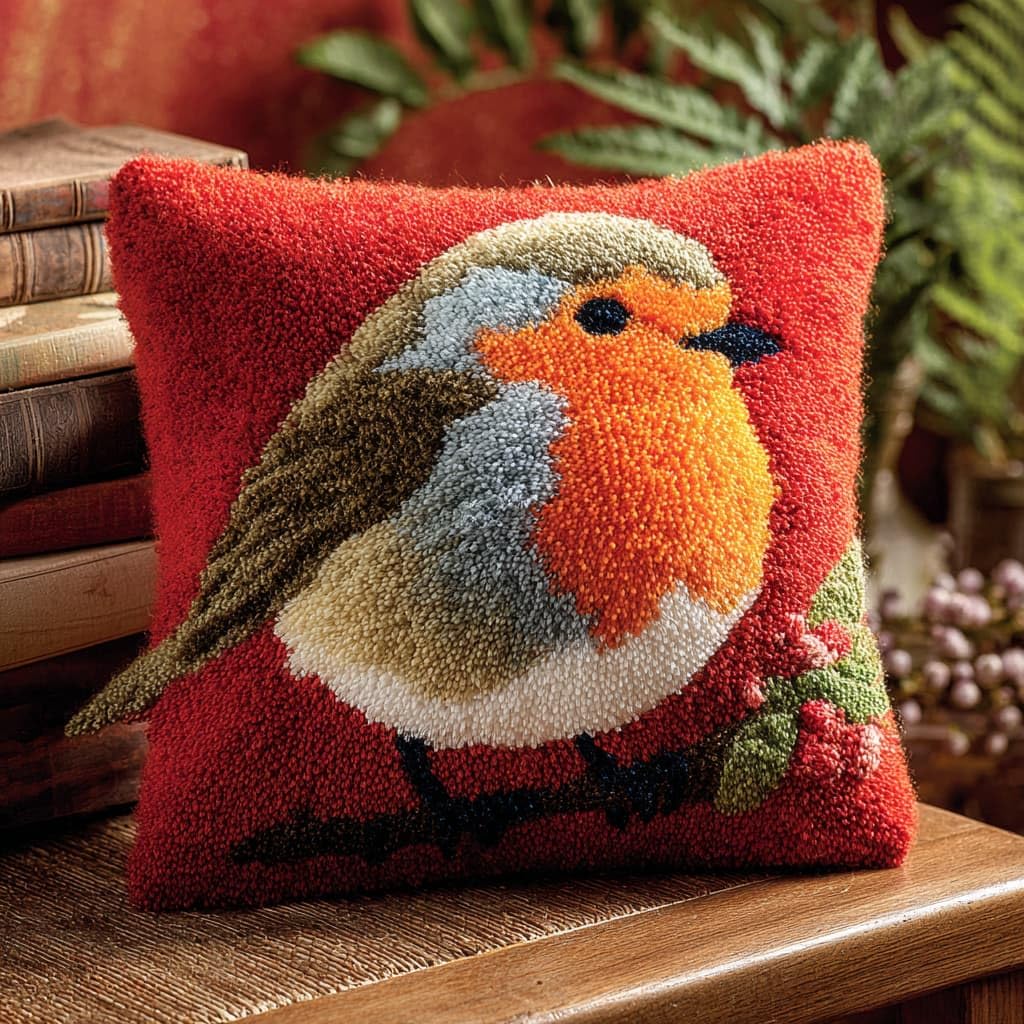 WallustrioaW Latch Hook Cushion Kits for Adults,Animals Birds